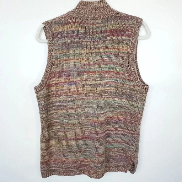 J.G.HOOK Women Knit Vintage Sweater Vest Medium Multicolor Pastel Hidden Buttons - Picture 2 of 11